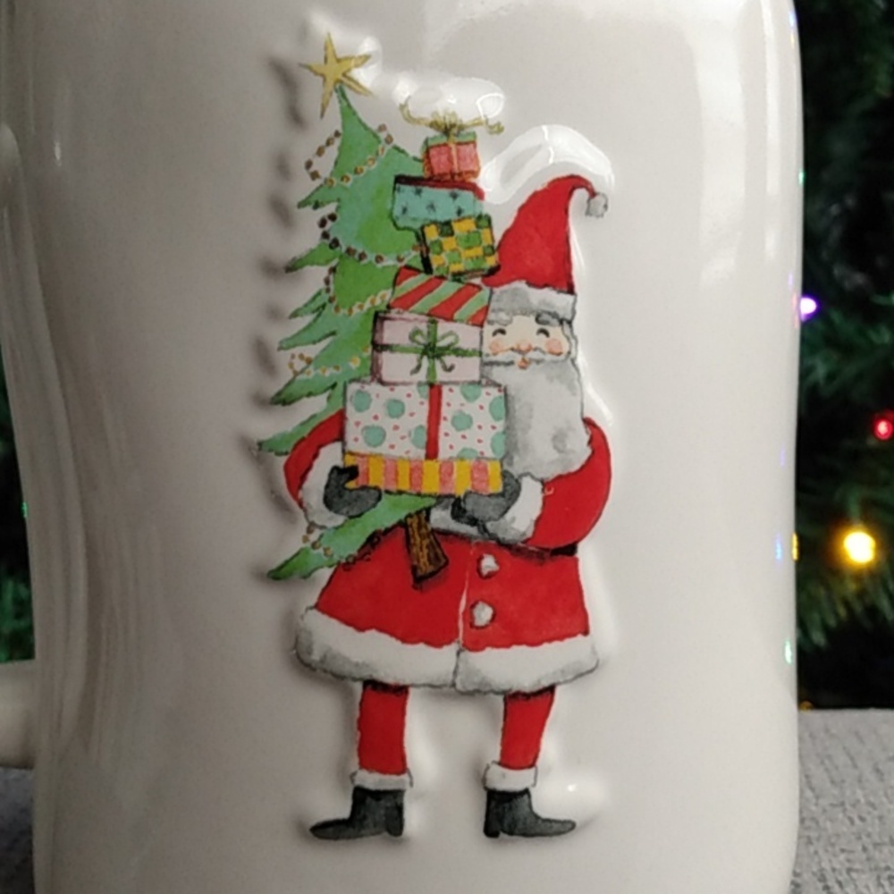 I'm On The Nice List Santa Claus Holiday Mug Double-sided Green Inside